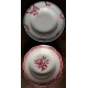 6 assiettes creuses dépareillé Marsac Marinette Digoin Bleu rouge Badonviller