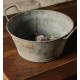 Petite bassine zinc ronde deux anses