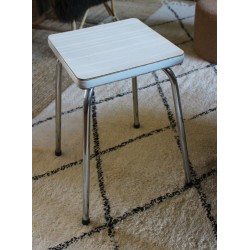 Tabouret formica blanc gris vintage