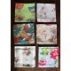 Lot 6 serviettes de table Fleurs Oiseaux dépareillé création