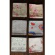 Un lot de 6 serviettes de Table dépareillé Fleurs Oiseaux Pois