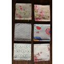Un lot de 6 serviettes de Table dépareillé Fleurs Oiseaux Pois