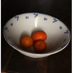 Saladier bleu Fleurs Digoin Art Deco