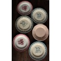 6 assiettes plates dépareillé Terre de Fer Digoin Sarreguemines