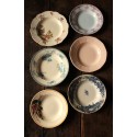 6 assiettes creuses dépareillées Terre de Fer Digoin Sarreguemines