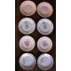 8 petites assiettes paires Badonviller Saint Amand Rose Luzin Digoin Sarreguemines