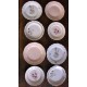 8 petites assiettes paires Badonviller Saint Amand Rose Luzin Digoin Sarreguemines