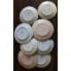 8 petites assiettes paires Badonviller Saint Amand Rose Luzin Digoin Sarreguemines