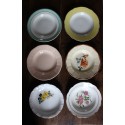 6 assiettes creuses dépareillé couleurs fleurs Digoin Sarreguemines Gien