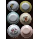 6 assiettes creuses dépareillé couleurs fleurs Digoin Sarreguemines Gien