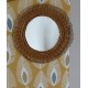 Miroir ancien rond rotin