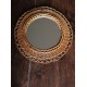 Miroir ancien rond rotin