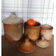 Un lot 3 Pots Couvercle Grès vintage Cuisine