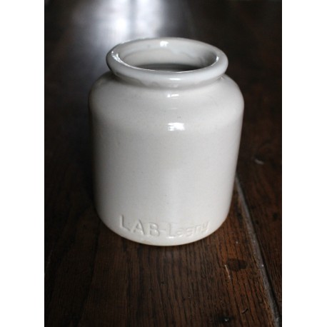 Pot moutarde grès vernissé grège Lab-Lagny vintage