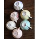 Un lot 6 tasses Couleurs Fleurs Digoin Céranord Saint Amand