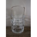 Seau à glace en verre vintage anse métal