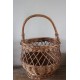Panier en osier rond anse rigide vintage