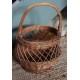 Panier en osier rond anse rigide vintage
