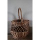 Panier en osier rond anse rigide vintage