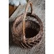Panier en osier rond anse rigide vintage