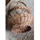 Panier en osier rond anse rigide vintage