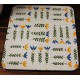 Dessous de plat bois stratifié fleurs jaune vert bleu Vintage