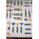 Dessous de plat bois stratifié fleurs jaune vert bleu Vintage