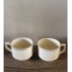 Un lot de deux tasses écru dorure Sarreguemines