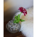 Pique fleurs rond verre 19 soliflores vintage