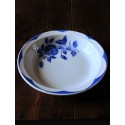 Plat rond creux Corsica Digoin Sarreguemines Bleu Art Deco