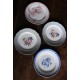 Un lot de 4 assiettes plates Rose bleu fleurs Fontanges Sarreguemines