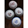 Un lot de 4 assiettes plates Rose bleu fleurs Fontanges Sarreguemines