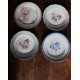 Un lot de 4 assiettes plates Rose bleu fleurs Fontanges Sarreguemines