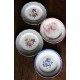 Un lot de 4 assiettes plates Rose bleu fleurs Fontanges Sarreguemines