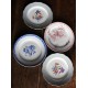 Un lot de 4 assiettes plates Rose bleu fleurs Fontanges Sarreguemines