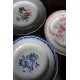 Un lot de 4 assiettes plates Rose bleu fleurs Fontanges Sarreguemines