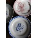 Un lot de 4 assiettes plates Rose bleu fleurs Fontanges Sarreguemines