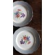 Un lot de 4 assiettes plates Rose bleu fleurs Fontanges Sarreguemines