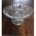 Coupe sur pied verre ciselé corolles vintage