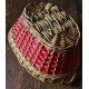 Corbeille panière osier plastique vintage rouge