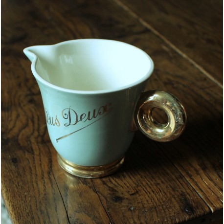 Pot à Lait Nous Deux Vert Dorure Digoin Sarreguemines
