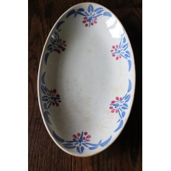 Ravier rouge bleu Art Deco Clotilde HBCM