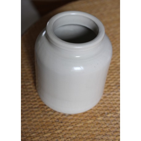Un lot 2 Pots Moutarde grès vernissé grège vintage