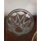 Vase en verre ciselé évasé triangles losanges vintage