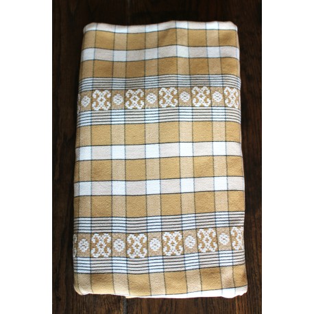 Nappe rectnagle beige carreaux vintage