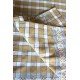 Nappe rectnagle beige carreaux vintage