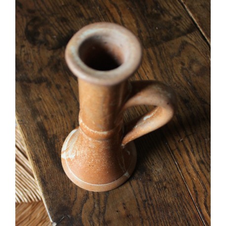 Bougeoir en grès marbré avec anse vintage