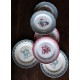 6 assiettes plates dépareillé paires Terre de Fer Marsac Fleurs Digoin