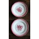 6 assiettes plates dépareillé paires Terre de Fer Marsac Fleurs Digoin