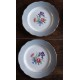 6 assiettes plates dépareillé paires Terre de Fer Marsac Fleurs Digoin